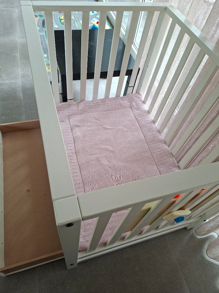 Te koop witte  box met lade, Ophalen, Gebruikt, In hoogte verstelbaar