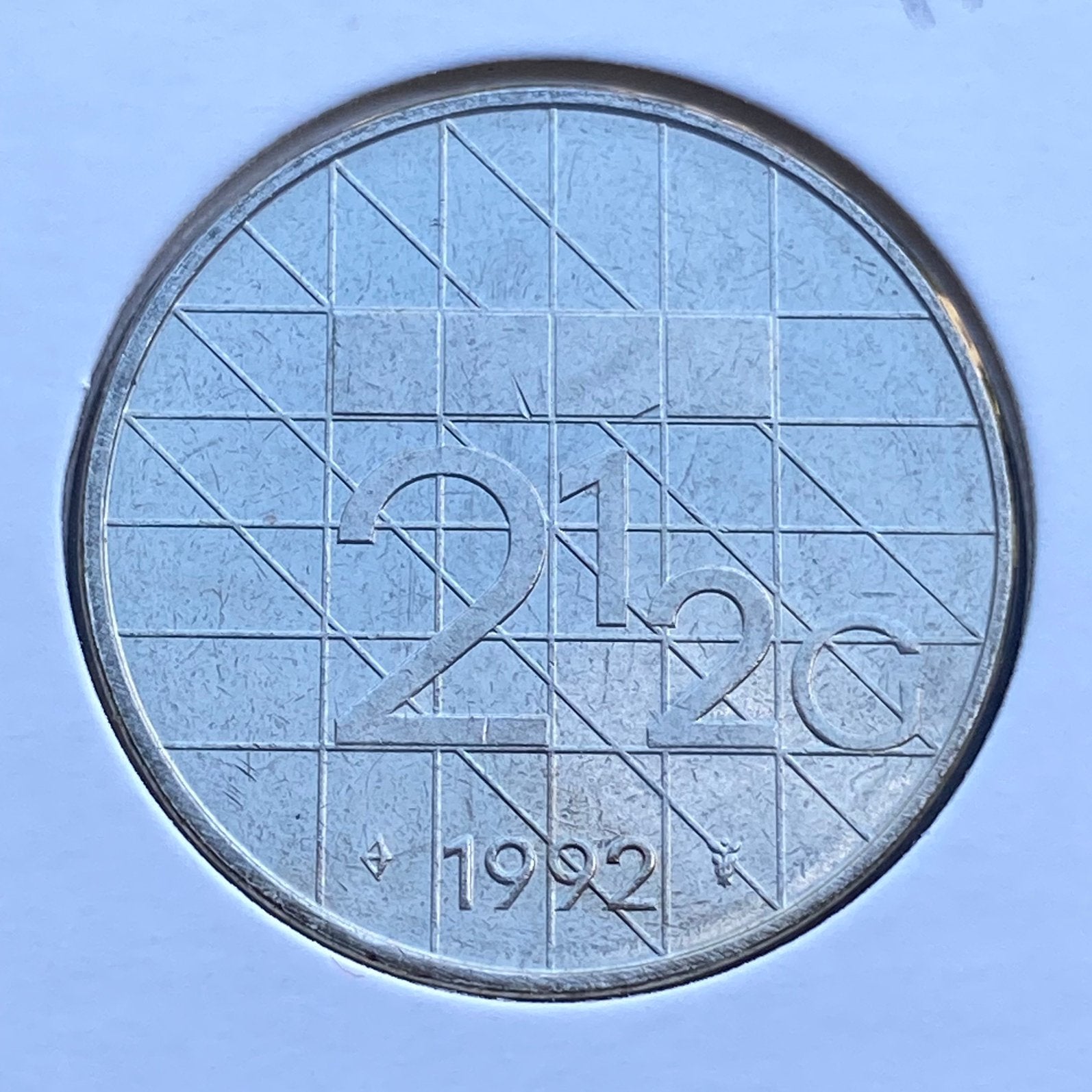 UNC Rijksdaalder uit 1992 van Beatrix ( zo uit de rol !! ), Verzenden, Koningin Beatrix, 2½ gulden, Losse munt