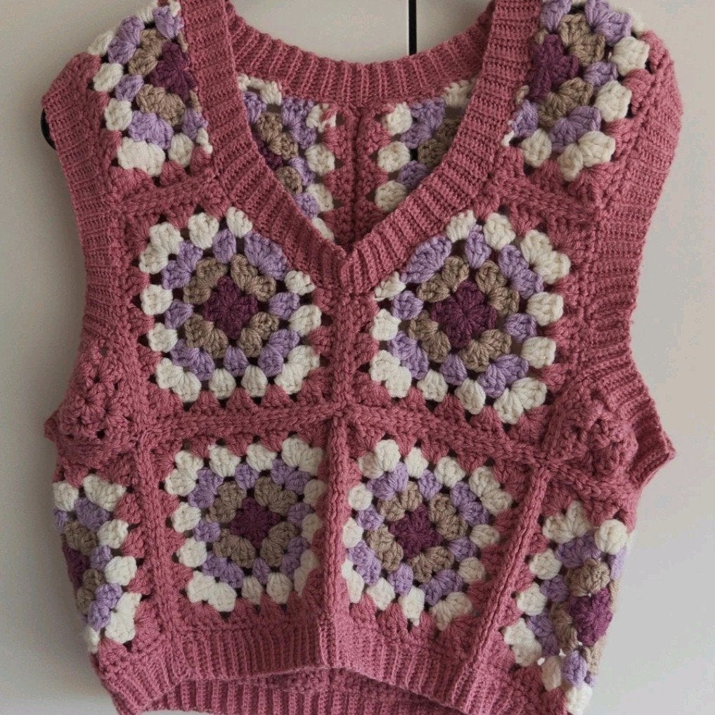 Handgemaakte gehaakte Granny Square top, Kleding | Dames, Maat 42/44 (L), Nieuw, Ophalen of Verzenden, Handgemaakt