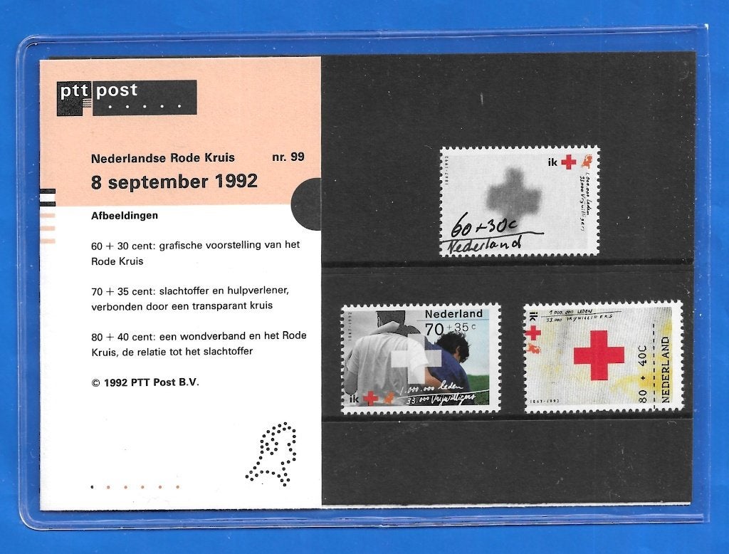 Postzegelmapje 99 Nederlandse Rode kruis - 1992, Postzegels en Munten, Verzenden, Na 1940, Postfris