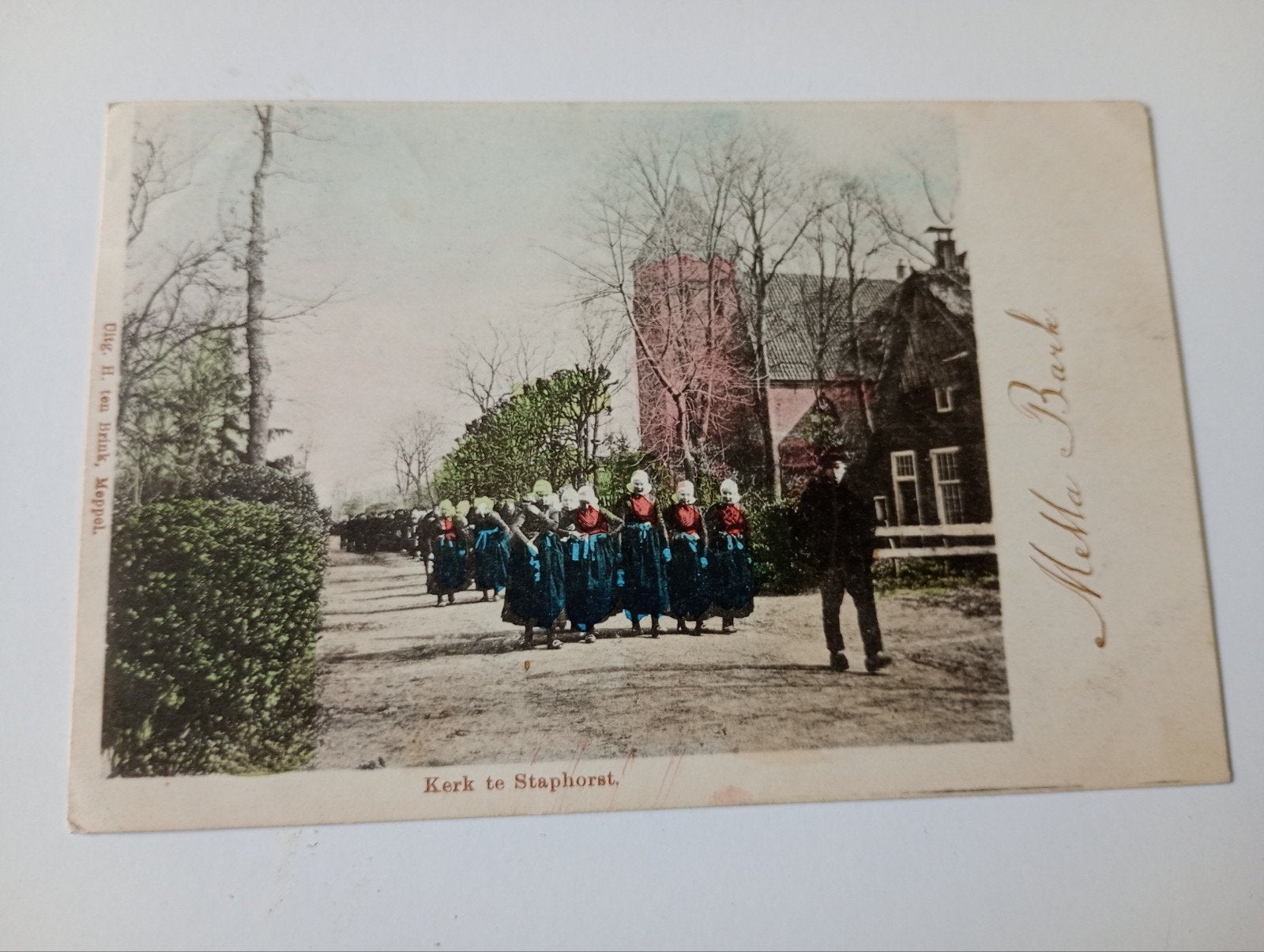 Staphorst Kerkgang in Klederdracht, Ophalen of Verzenden, Voor 1920, Gelopen, Overijssel