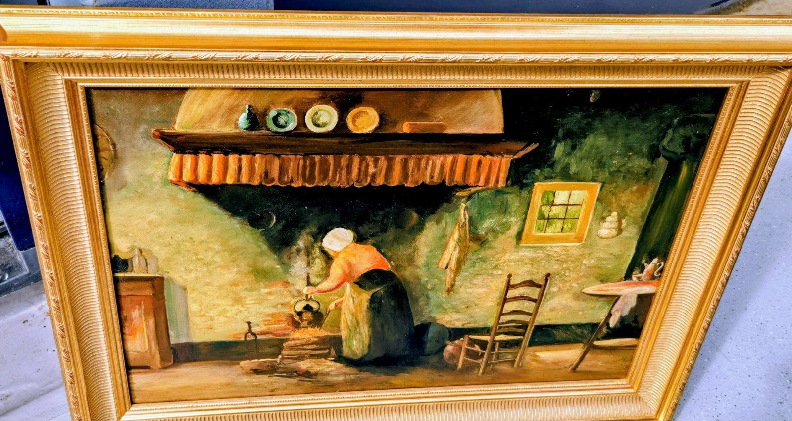 erfstukZaans klederdracht mer museumlijst 18karaatsbladgoud, Antiek en Kunst, Kunst | Schilderijen | Klassiek, Ophalen, Paneel