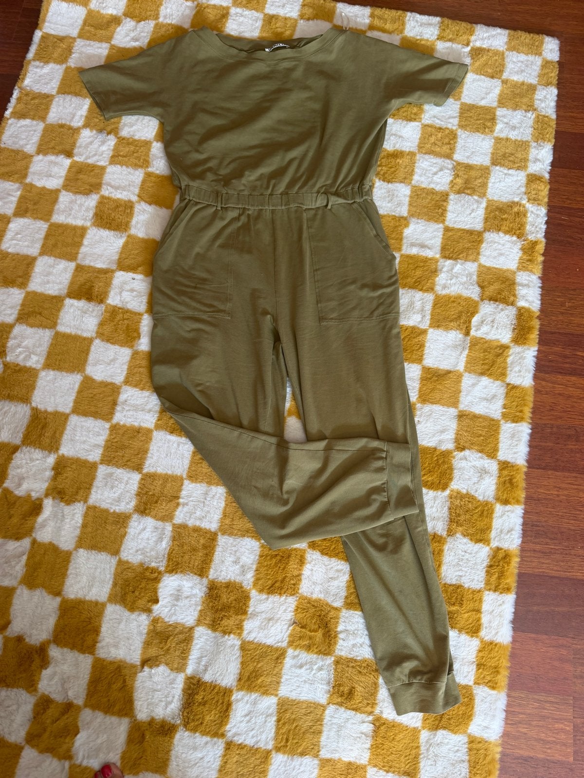 Jumpsuit legergroen Vanilia maat 42, Kleding | Dames, Jumpsuits, Verzenden, Gedragen, Maat 42/44 (L), Groen