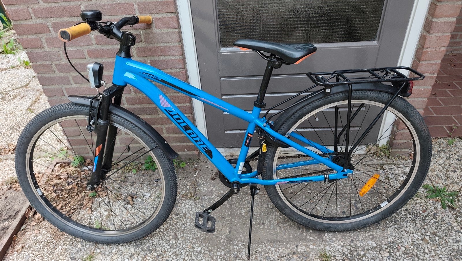 Blauwe Volare fiets met 26 inch wielen en bagagedrager, Minder dan 10 versnellingen, Gebruikt, 26 inch, Velgrem