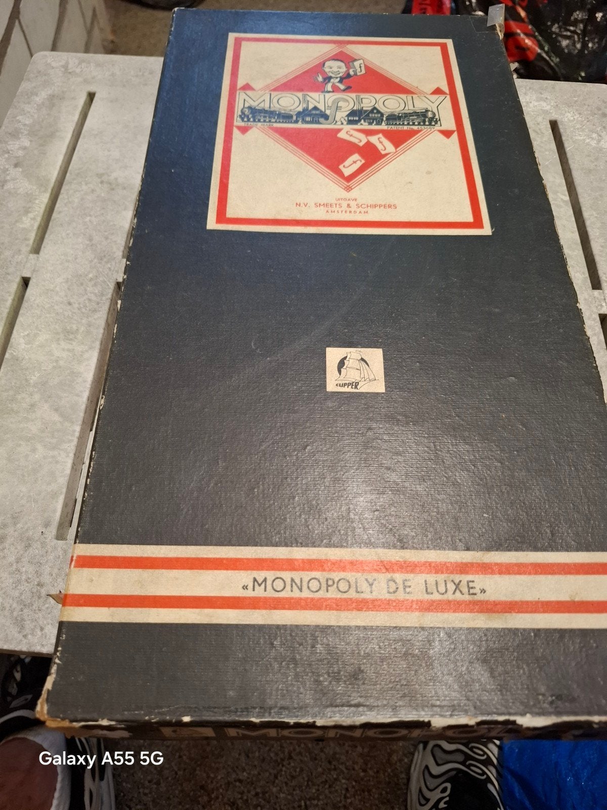 Vintage Monopoly De Luxe Bordspel - N.V. Smeets & Schippers, Gebruikt, Onbekend, zie doos voor details, Vijf spelers of meer, Ophalen of Verzenden