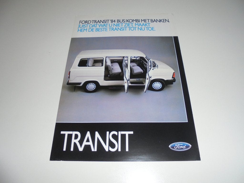 leaflet Ford Transit Bus/Kombi  1984, Ophalen of Verzenden, Zo goed als nieuw, Ford