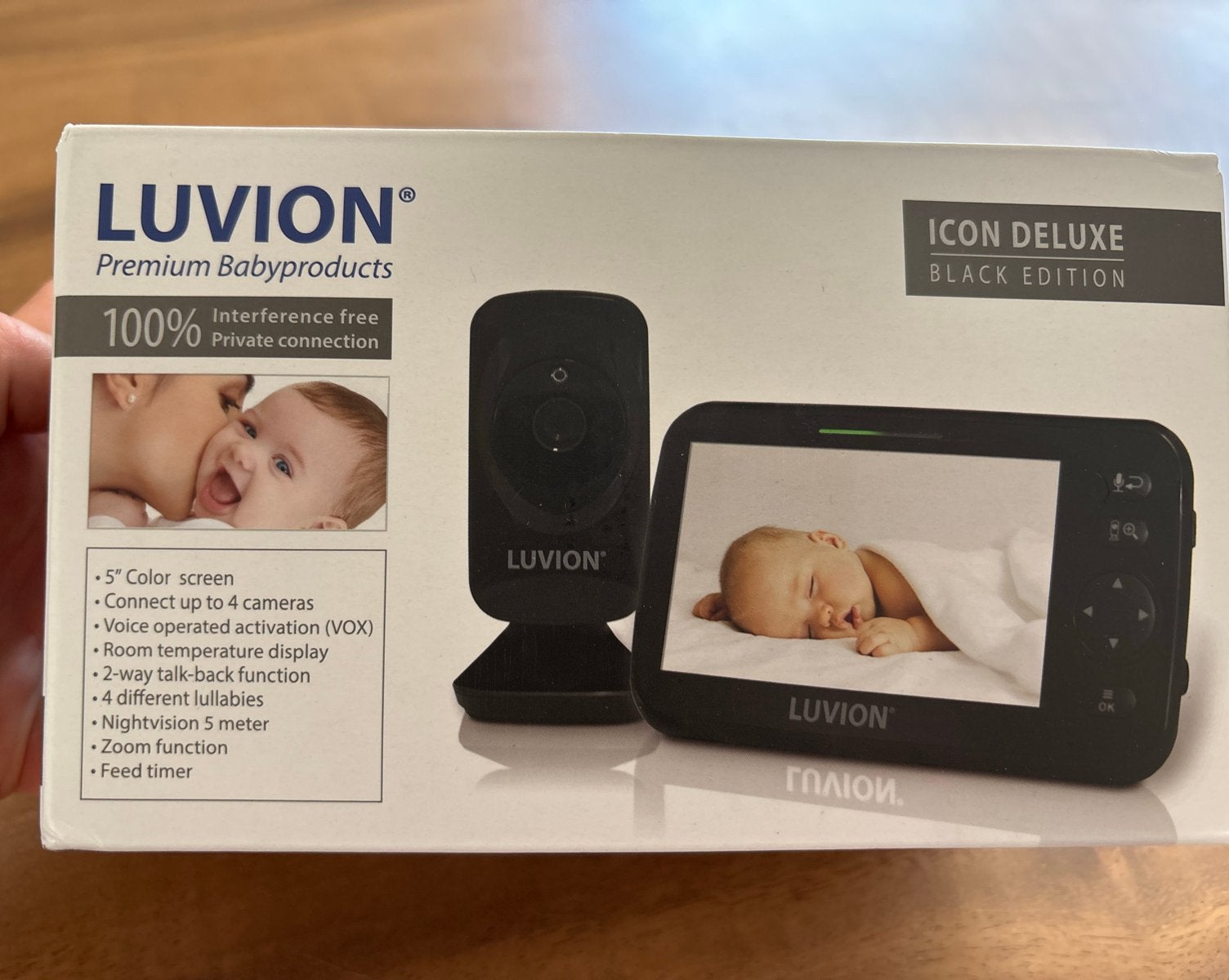 Luvion Icon Deluxe Black Edition Babyfoon - Nieuw, Kinderen en Baby's, Babyfoons, Ophalen of Verzenden, Nieuw, 250 meter of meer