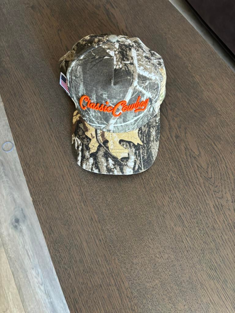 Classic Cowboy Camouflage Pet met Amerikaans Vlaggetje, Ophalen, Zo goed als nieuw
