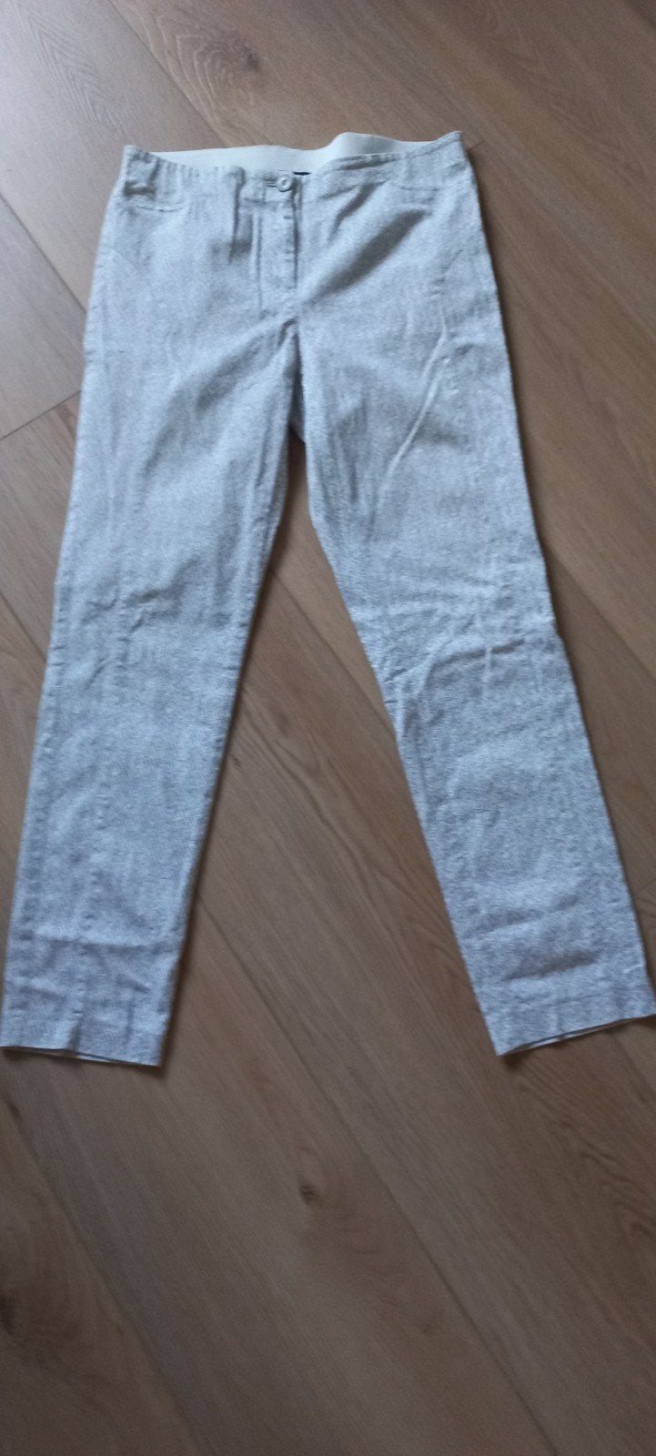 FRANK WALDER DUNNE ZOMERBROEK/PANTALON WIT/GRIJS  mt 36/38, Maat 38/40 (M), Wit, Ophalen of Verzenden, Zo goed als nieuw
