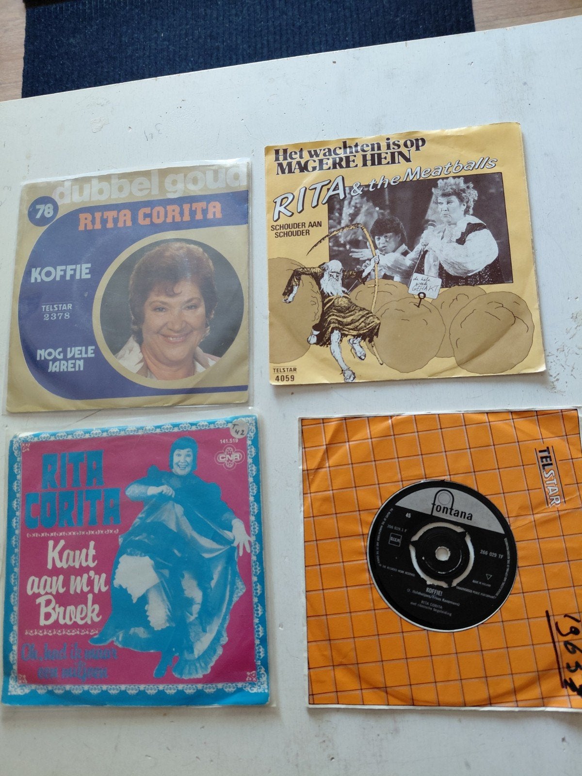 Rita Corita & The Meatballs - 4 Vinyl Singles, Gebruikt, 7 inch, Ophalen of Verzenden, EP
