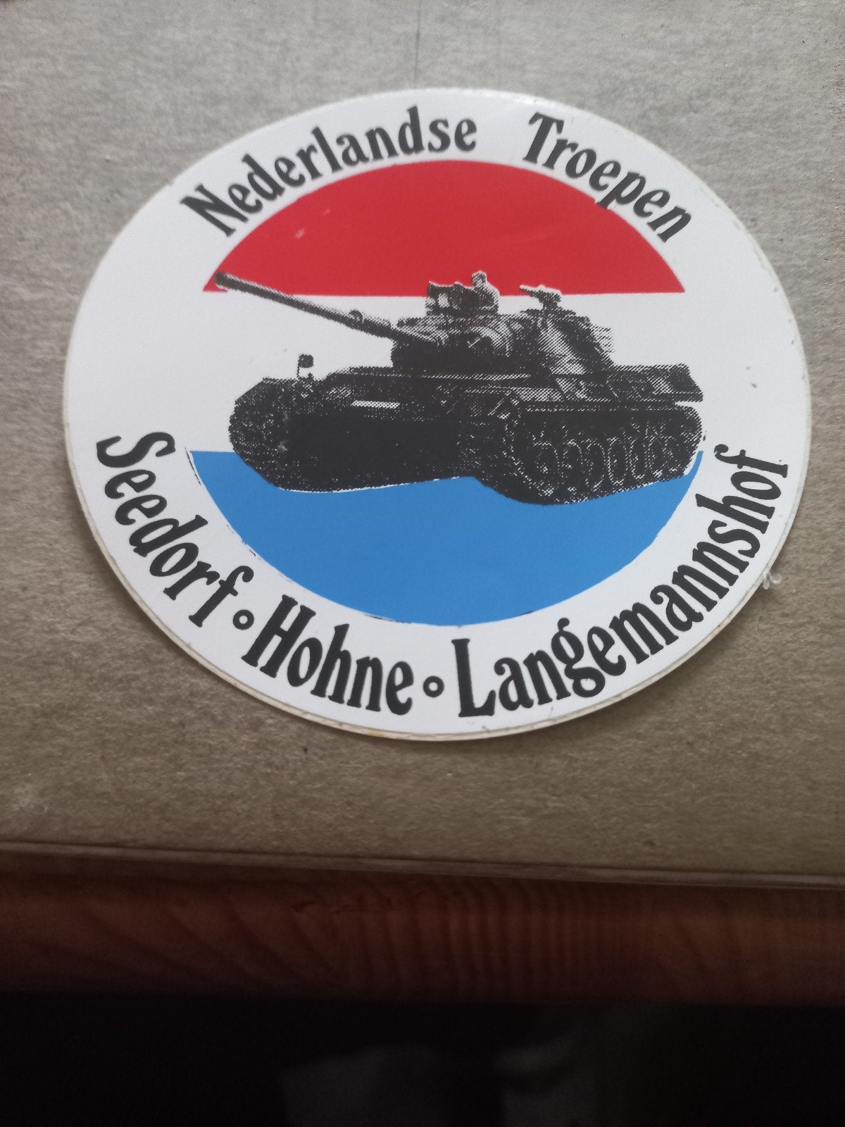 Sticker Nederlandse Troepen Seedorf-Hohne-Langemannshof, Ophalen of Verzenden, Gebruikt
