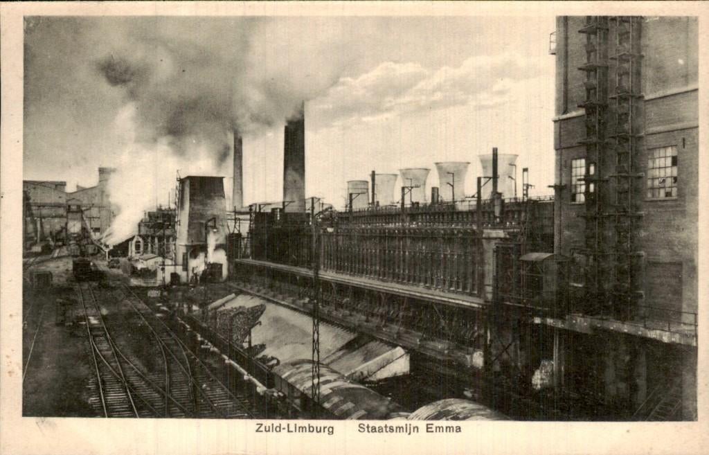 Zuid-Limburg - Staatsmijn Emma - Zijaanzicht, Verzamelen, Ophalen of Verzenden, 1920 tot 1940, Gelopen, Limburg