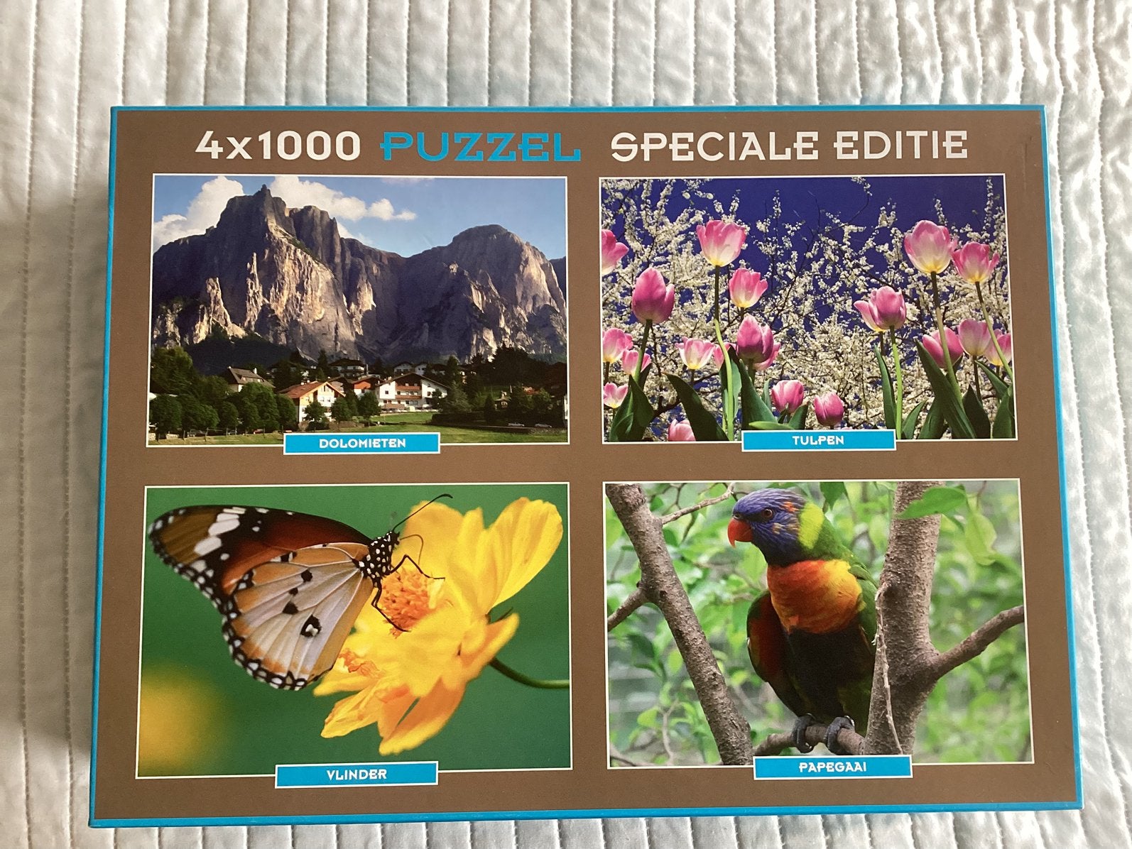 Puzzel 4x 1000, Ophalen of Verzenden, 500 t/m 1500 stukjes, Zo goed als nieuw, Legpuzzel