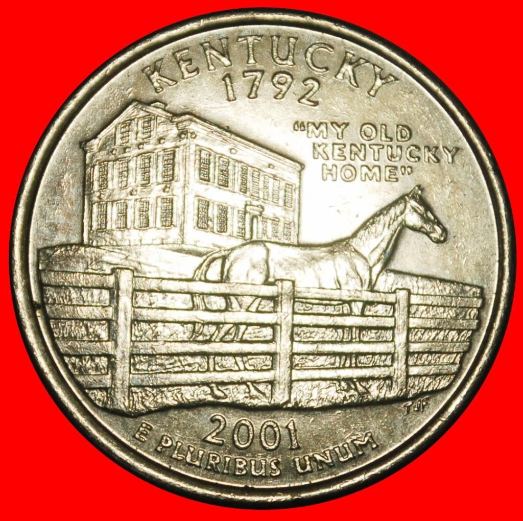 Ⰶ HORSE 1792: USA 1/4 DOLLAR 2001D! WASHINGTON (1789-1797)!, Ophalen of Verzenden, Noord-Amerika, Losse munt