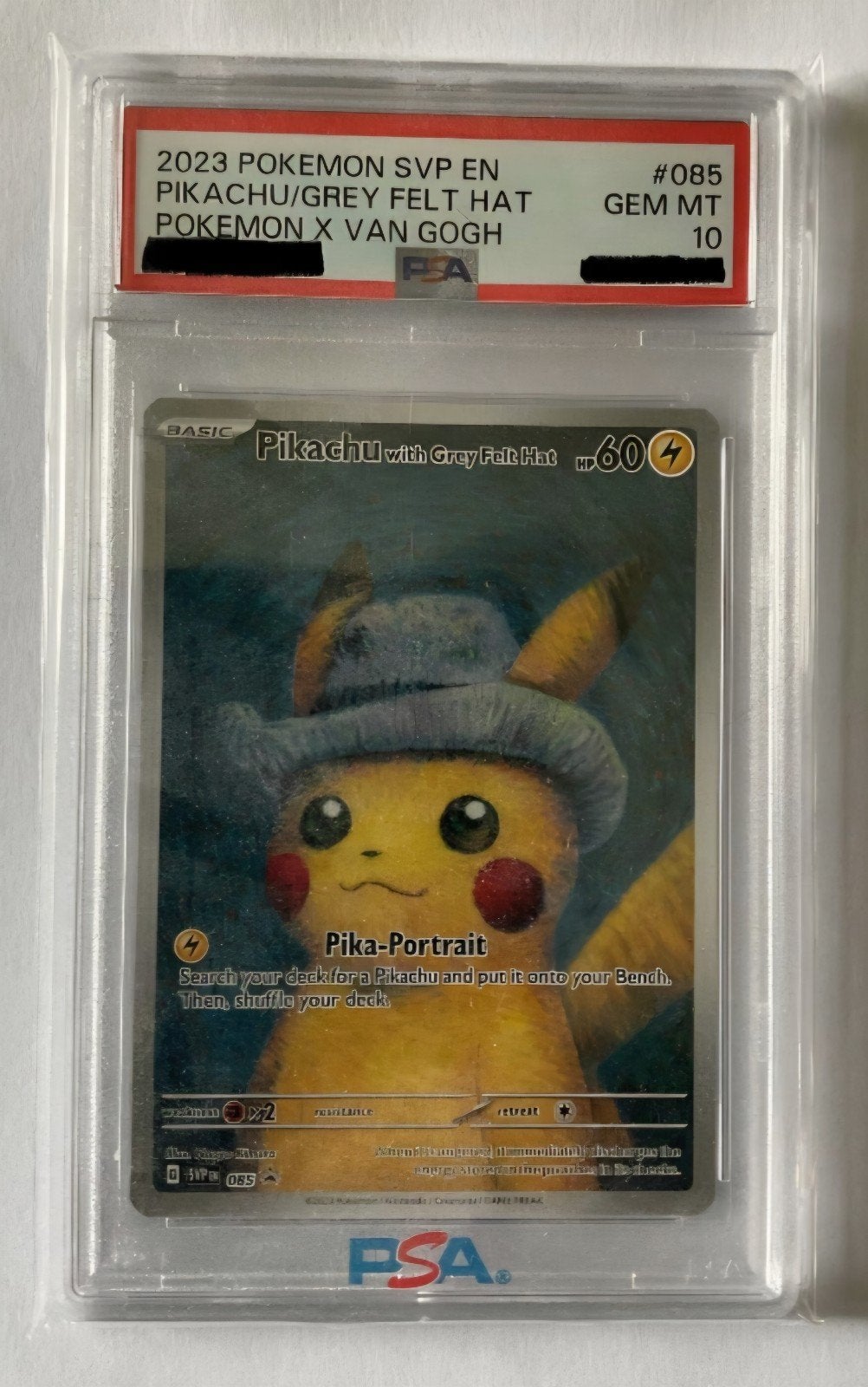 Pikachu van Gogh Pokemon Grey felt hat psa 10
Nr 85 uit 2023, Ophalen, Nieuw