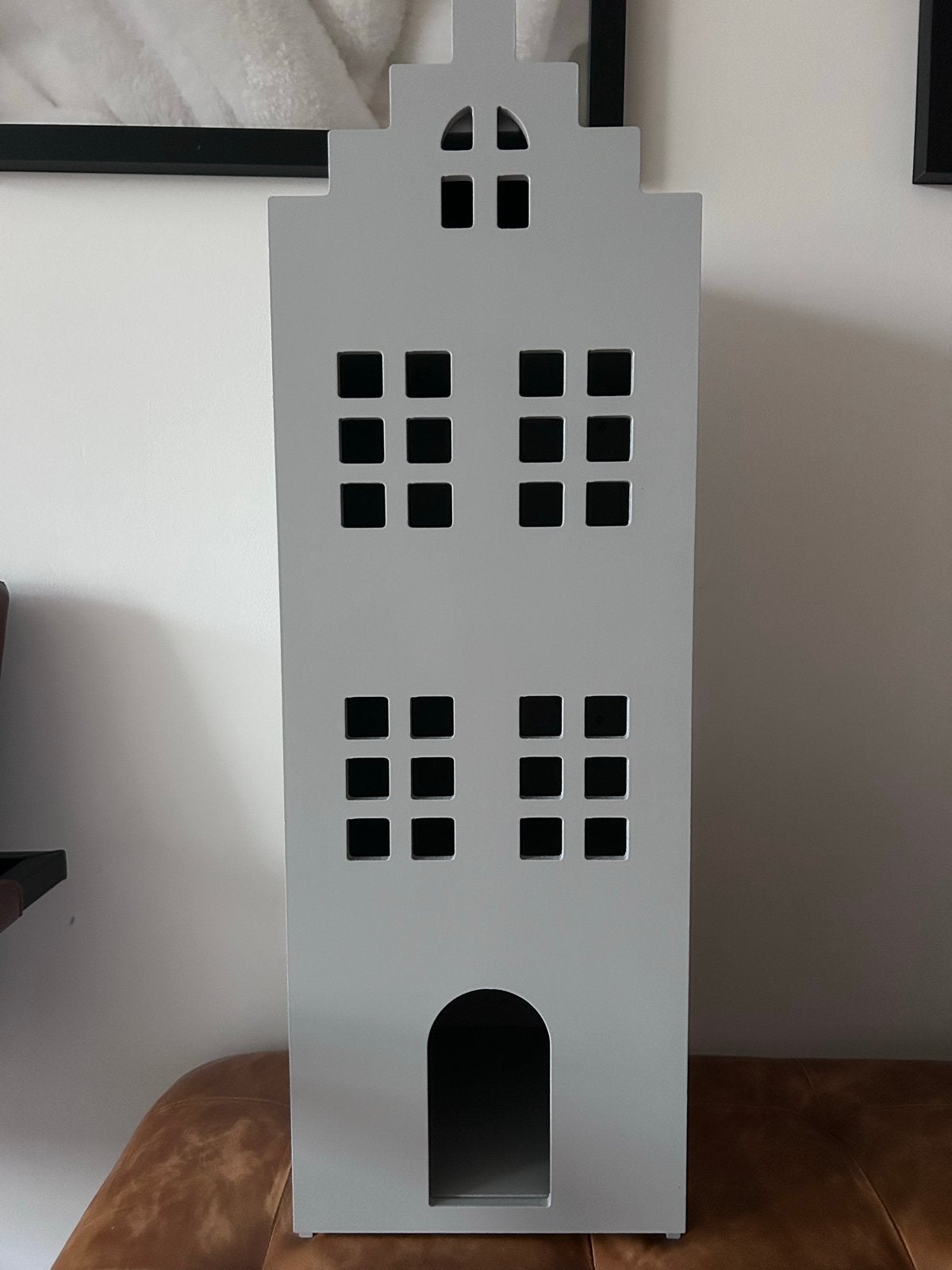 Hema houten grachtenpand, Ophalen, Zo goed als nieuw, Grijs, Hout