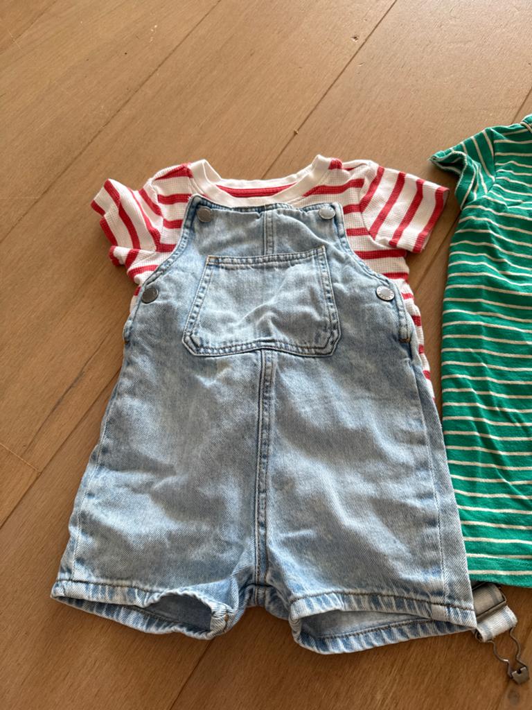 Babykleding pakket: rompers en tuinbroekje size 80, Ophalen, Gebruikt, Jongetje of Meisje