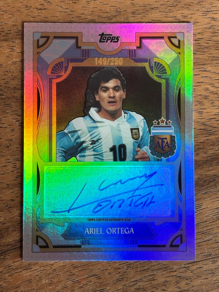 Ariel Ortega Topps Autograph Kaart - Argentinië 2024, Ophalen of Verzenden, Nieuw, Buitenlandse clubs, Spelerskaart