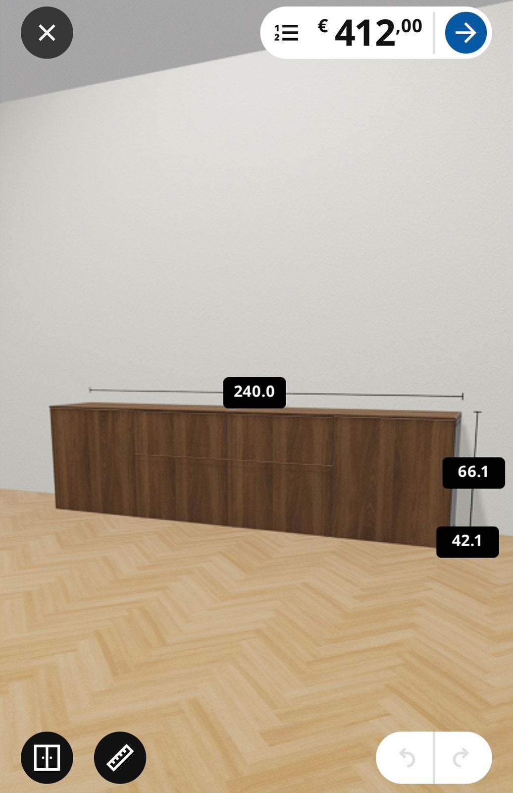 IKEA BESTÅ dressoir – 240 cm – grotendeels gemonteerd, Huis en Inrichting, Ophalen, Overige materialen, Met deur(en), Zo goed als nieuw