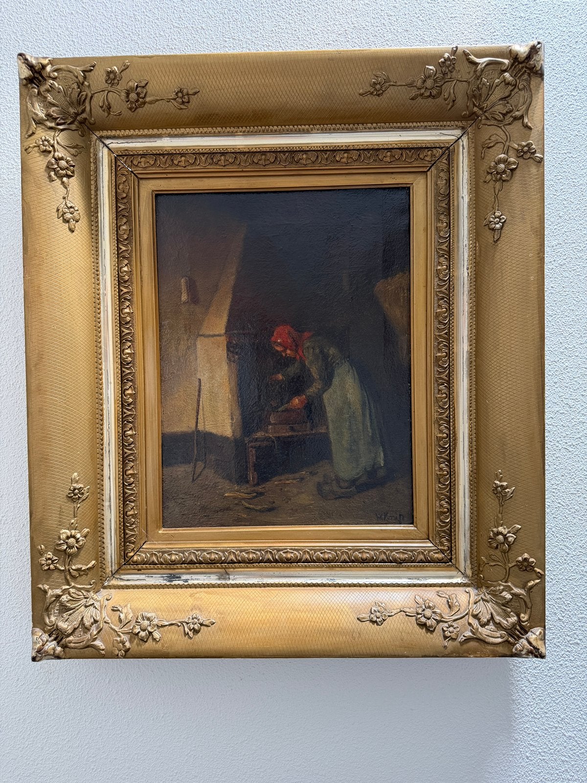 Schilderij W. Knip, Ophalen, Acrylverf, Doek, Portret of Personen