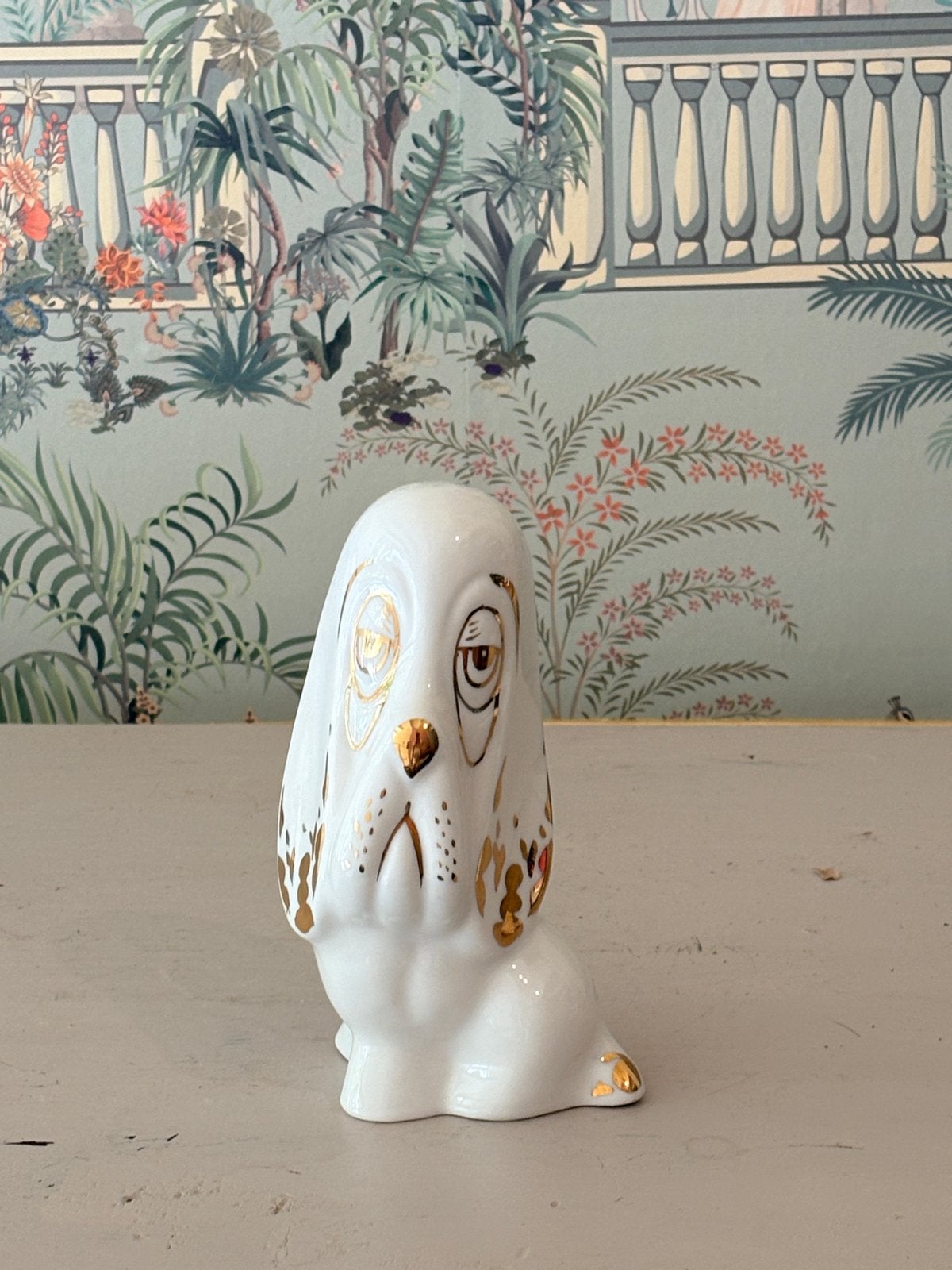 Vintage Droopy beeldje wit met goud in perfecte staat, Antiek en Kunst, Ophalen of Verzenden