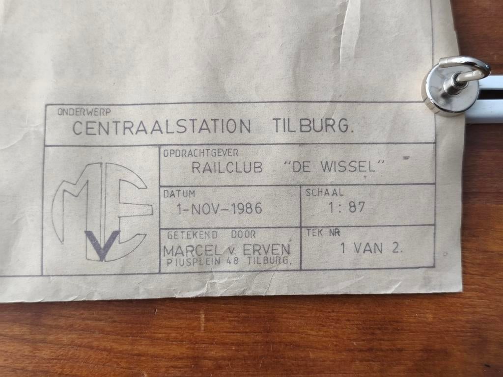 Gedetailleerde tekeningen Station Tilburg (H0 schaal), Overige merken, Gebruikt, Gelijkstroom of Wisselstroom, Brug, Tunnel of Gebouw