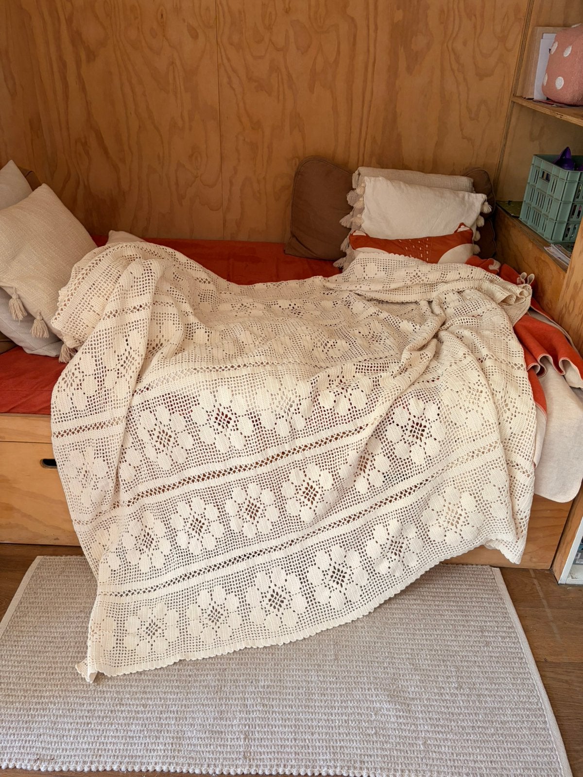 Gehaakte grote sprei, Huis en Inrichting, Woonaccessoires | Plaids en Woondekens, Ophalen of Verzenden, Zo goed als nieuw
