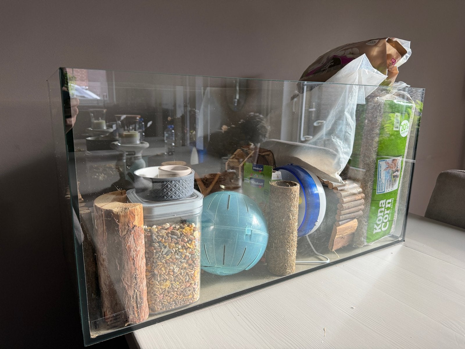Terrarium kooi verblijf incl hooi, voer etc!, Ophalen, Gebruikt
