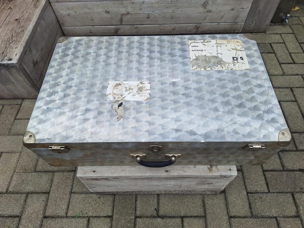 Oude Franse aluminium vliegtuig koffer, Sieraden, Tassen en Uiterlijk, Koffers, Ophalen of Verzenden, Gebruikt, Metaal