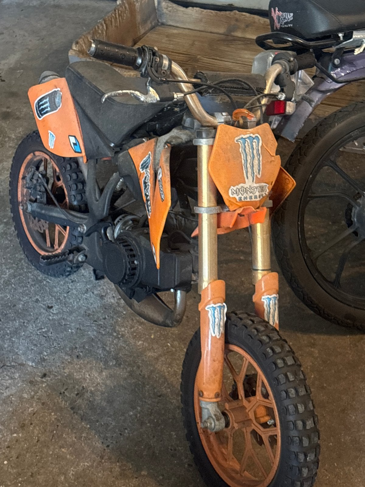Kinder crosser - Oranje mini crossmotor, Fietsen en Brommers, Brommers | Crossbrommers, Gebruikt, Overige merken, Ophalen of Verzenden