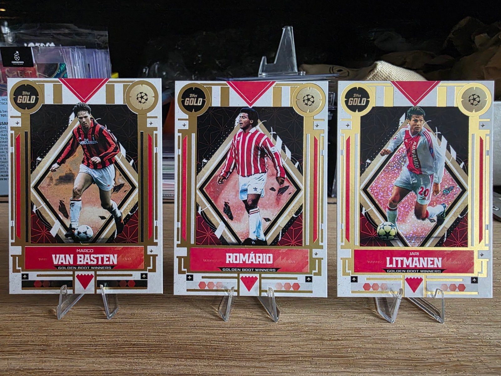 Topps Gold Golden Boot Winners: Van Basten Romário Litmanen, Verzamelen, Ophalen of Verzenden, Zo goed als nieuw, Buitenlandse clubs