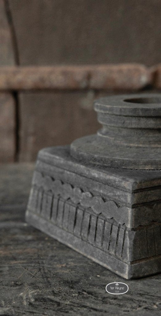 Houten waxine kandelaar hout houder stoer sober landelijk, 10 cm, Verzenden, Nieuw, Kandelaar