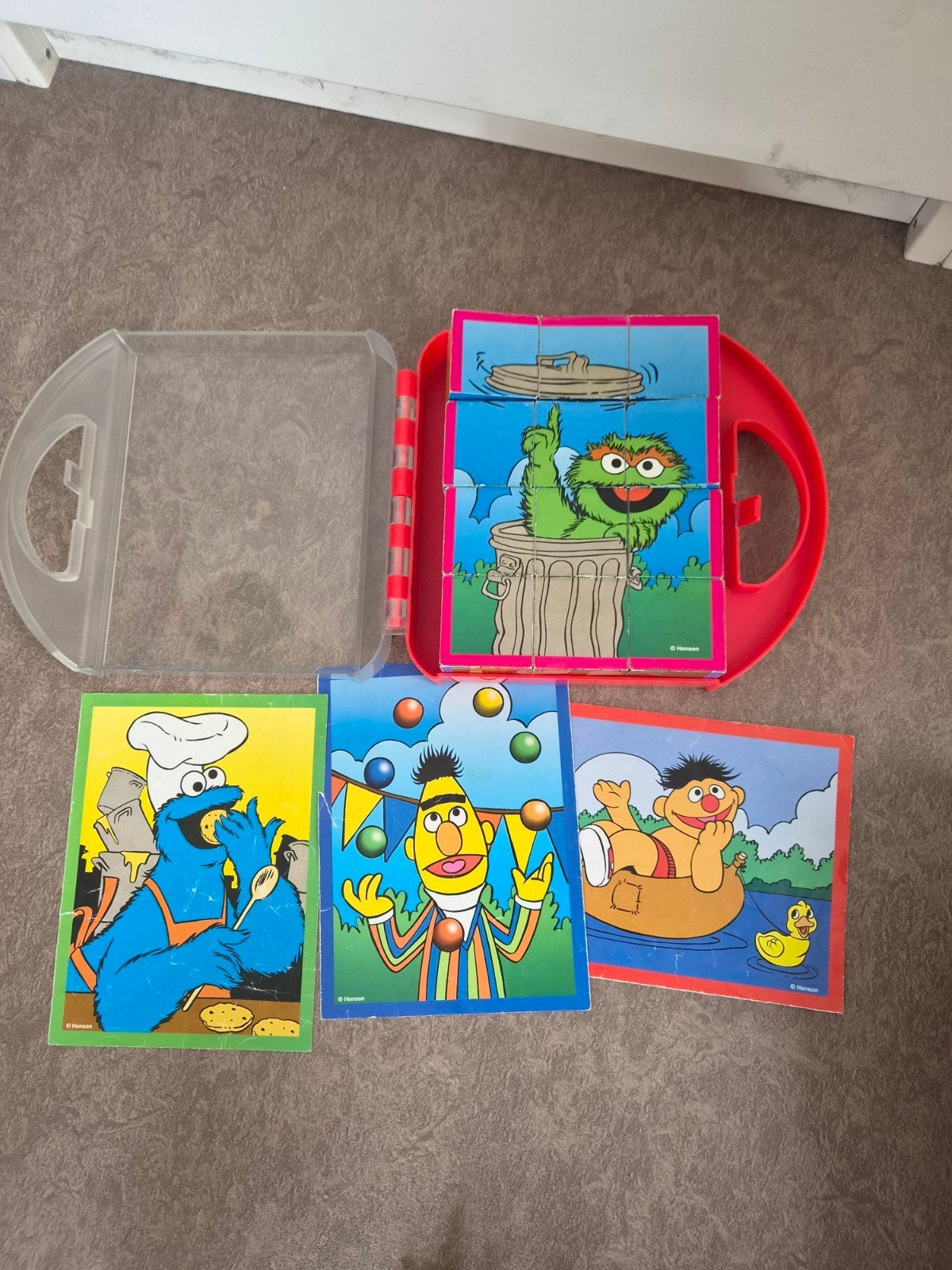 Blokpuzzel Sesamstraat - Bert, Ernie, Koekiemonster, Oscar, Ophalen of Verzenden, Minder dan 10 stukjes, Gebruikt, 2 tot 4 jaar