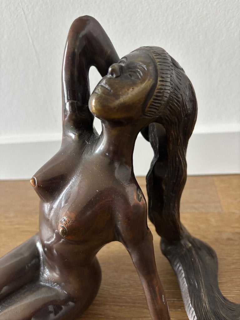 Bronzen dame, Antiek en Kunst, Antiek | Koper en Brons, Ophalen, Brons