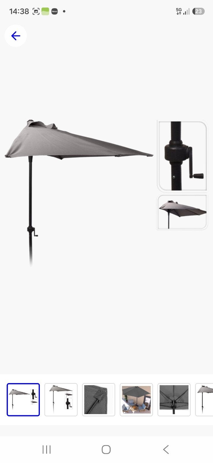 Tuin balcon parasol met stand, Ophalen of Verzenden, Nieuw, Zweefparasol