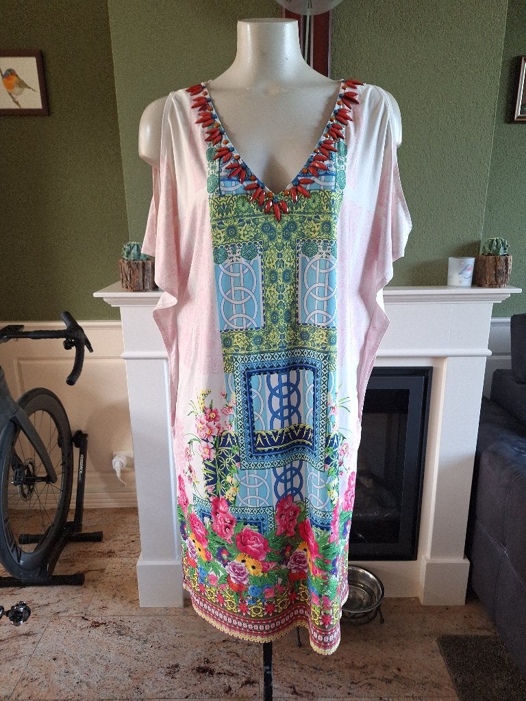 K-Design zomerse jurk met open mouwtje XL, K-design, Overige kleuren, Maat 46/48 (XL) of groter, Ophalen of Verzenden
