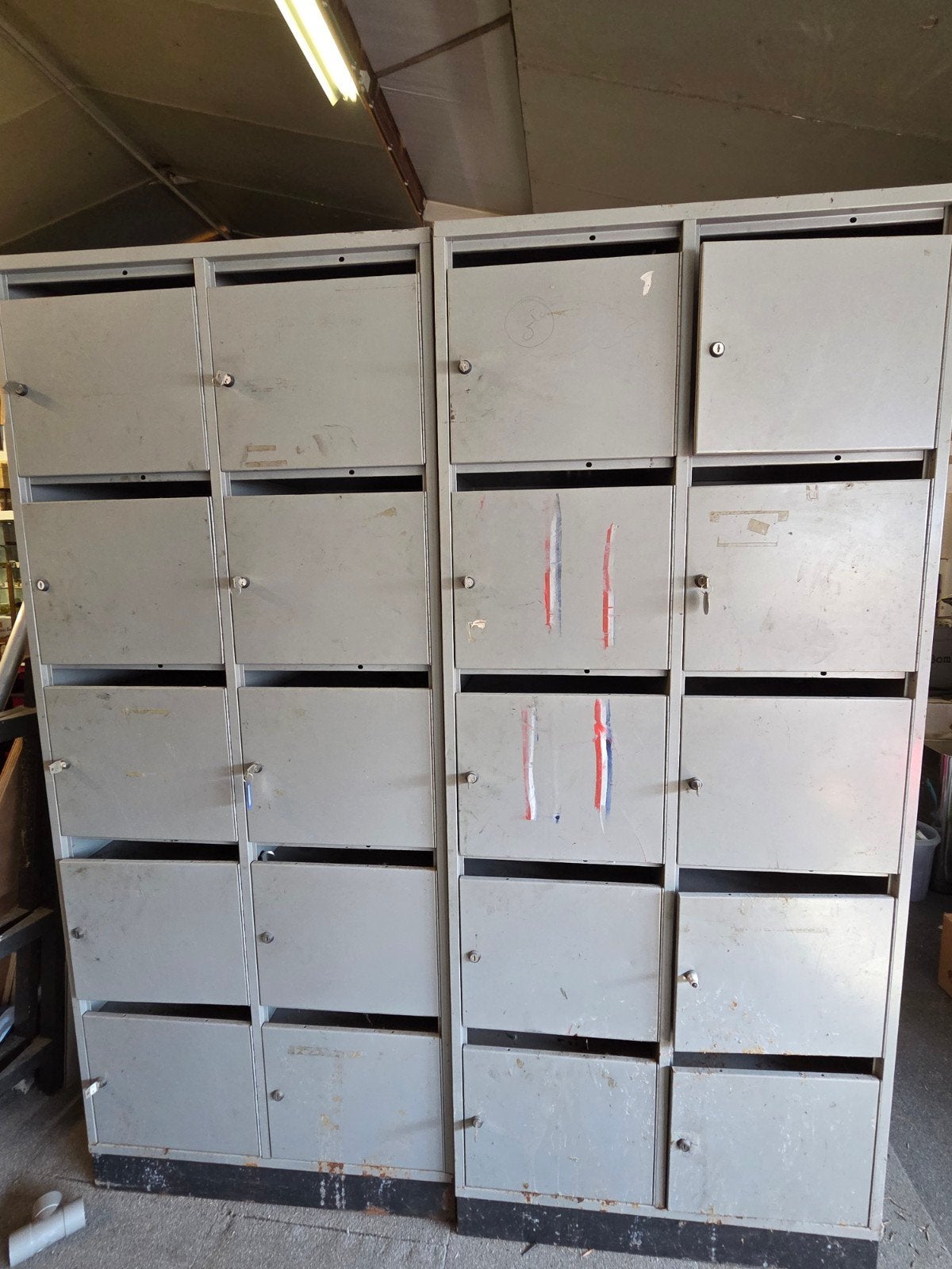2 stalen locker kasten, Ophalen, Gebruikt