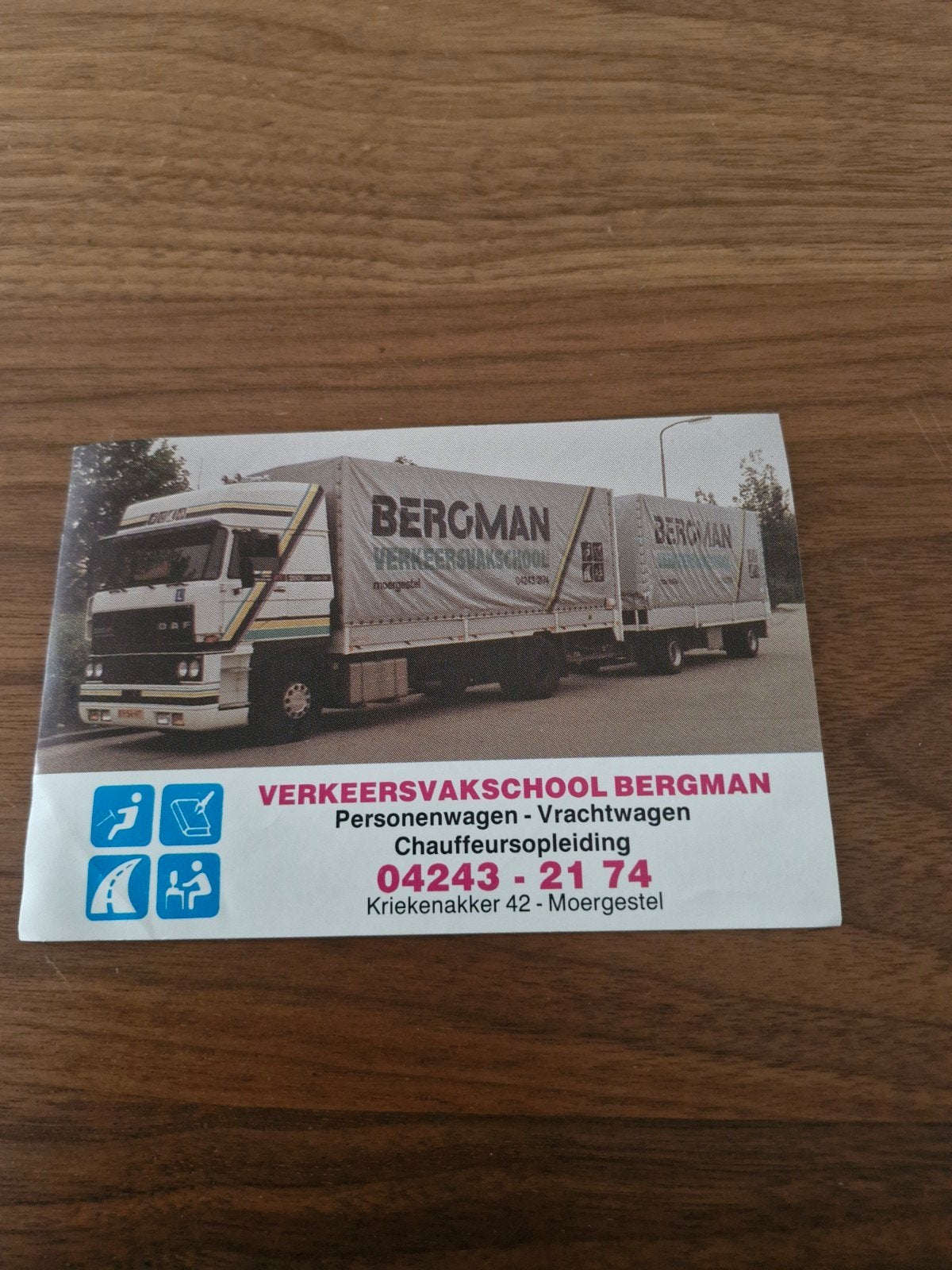 846 Sticker Verkeersvakschool Bergman DAF Vrachtwagen 15x10, Ophalen of Verzenden, Gebruikt, Auto of Motor