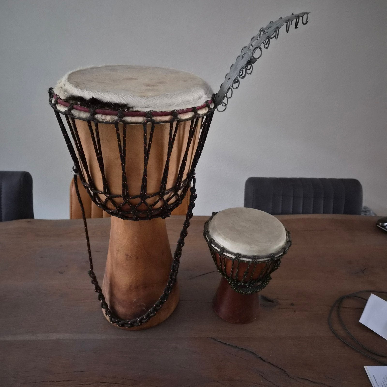 Djembe set: grote en kleine djembe met shaker, Ophalen, Gebruikt, Overige merken