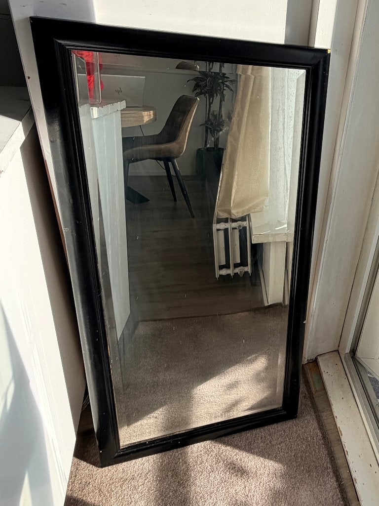 Spiegel in Houten frame, Huis en Inrichting, Ophalen, Gebruikt, 100 tot 150 cm, Rechthoekig