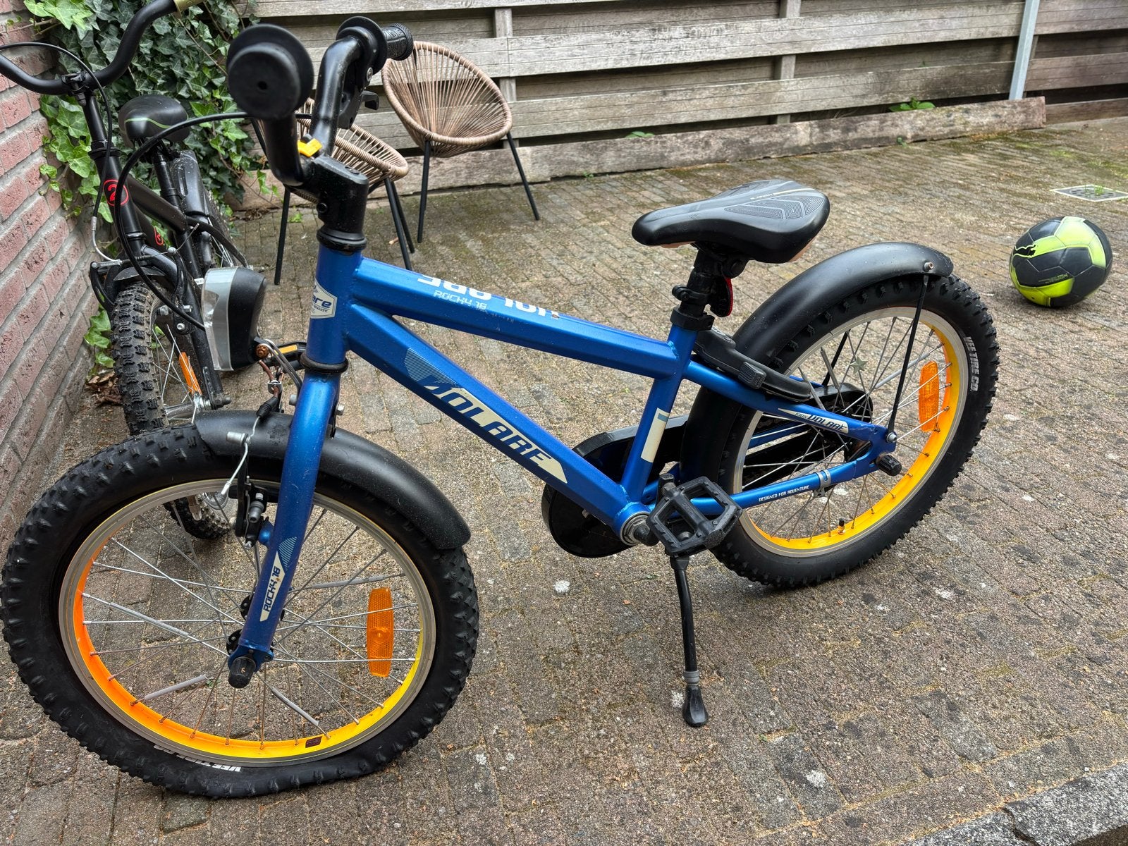 Blauwe Volare kinderfiets 18 inch, Fietsen en Brommers, Ophalen, Gebruikt, Velgrem, 16 tot 20 inch
