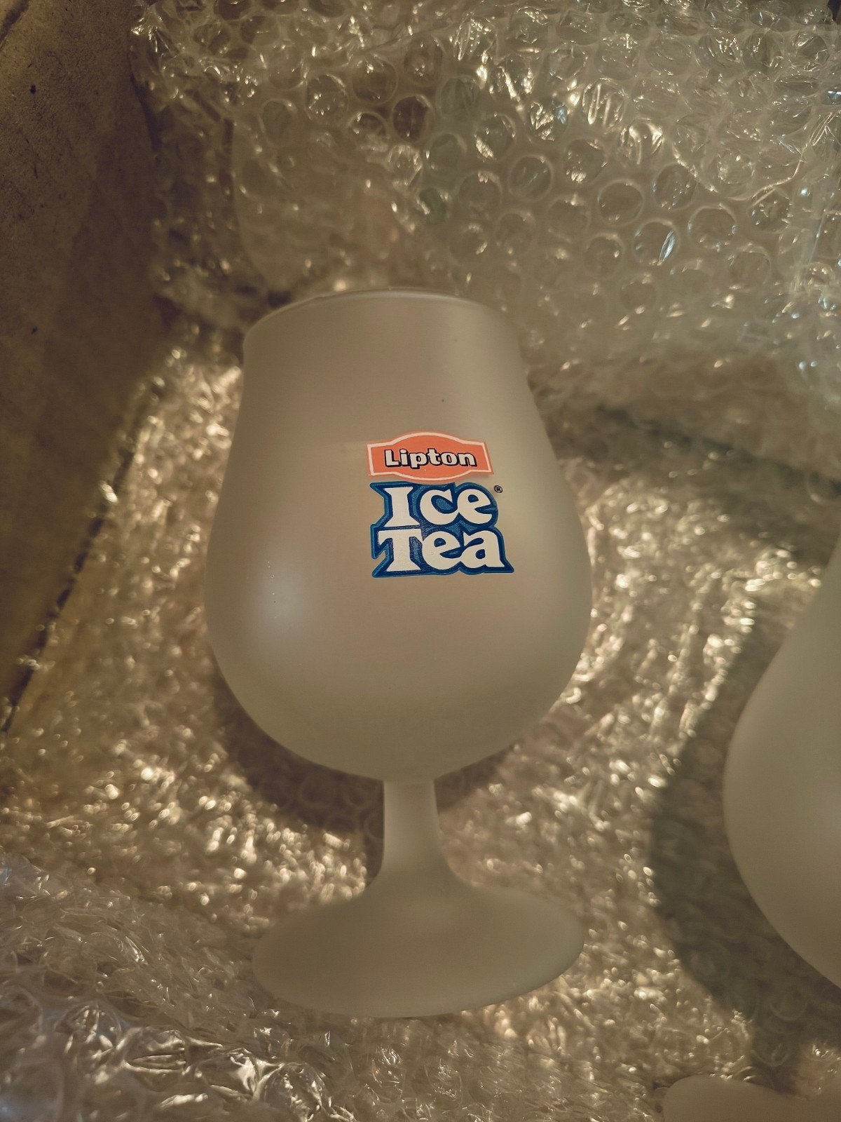 6 originele Lipton Ice Tea glazen in perfecte staat, Ophalen of Verzenden, Zo goed als nieuw, Meerkleurig, Glas