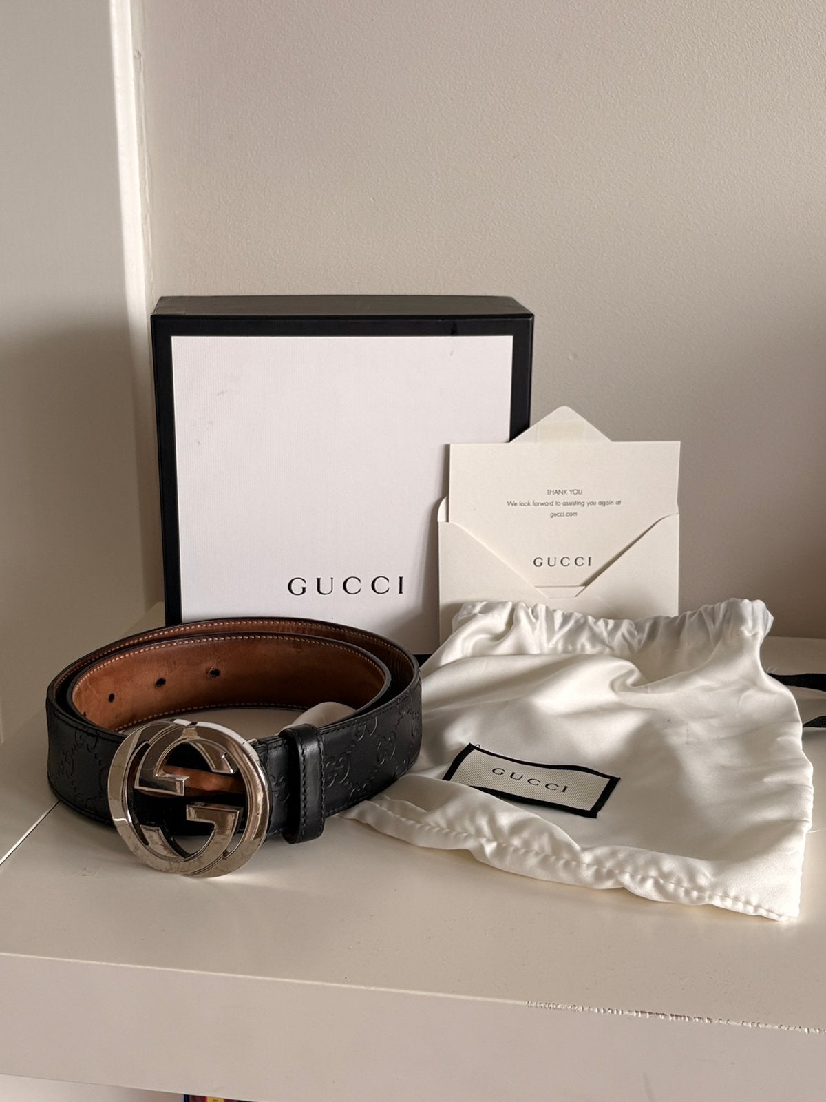 Gucci riem, Kleding | Heren, Riemen en Ceinturen, Ophalen of Verzenden, Riem of Ceintuur, Gedragen, Echt leder
