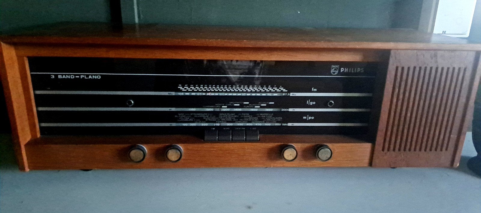 vintage Philips 3-band plano-buizenradio, Ophalen of Verzenden
