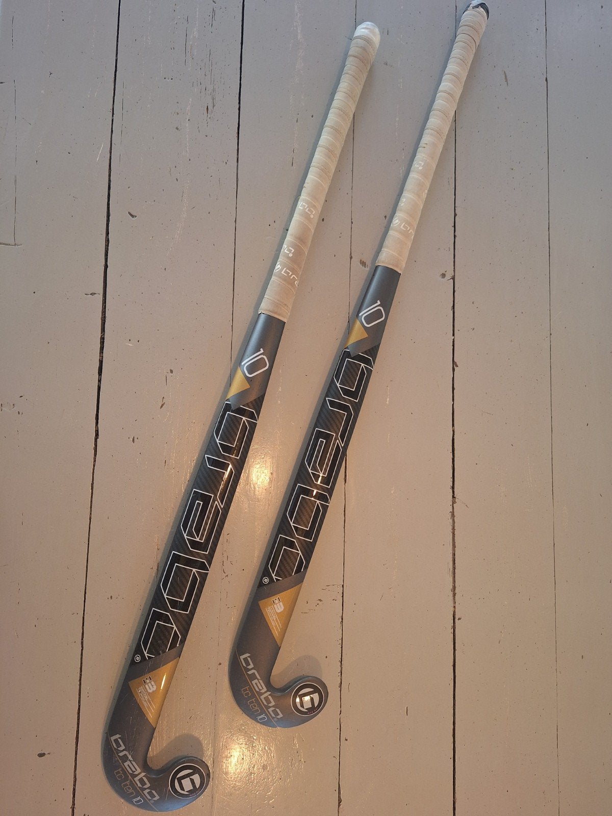 2 Brabo TC Ten 10 Indoor zaalhockeysticks (Low Bow), Sport en Fitness, Hockey, Ophalen, Gebruikt, Stick