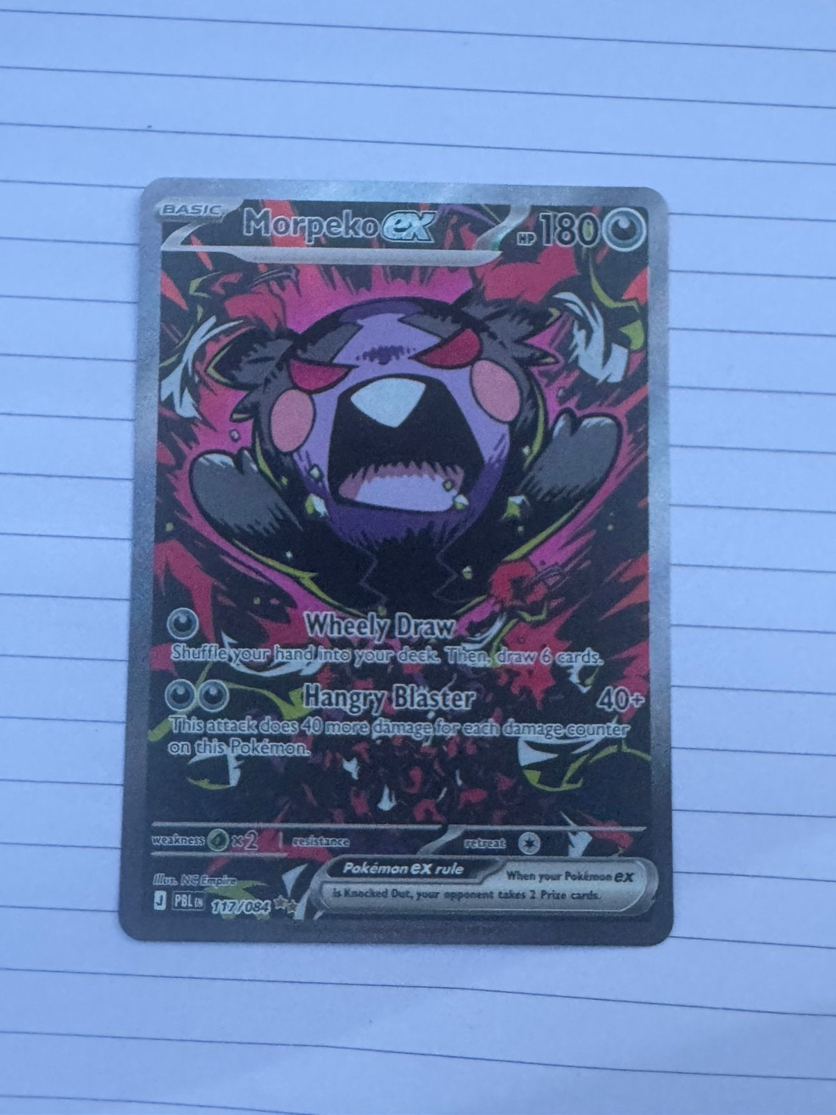 Morpeko EX Pokemon kaarten, Ophalen of Verzenden, Nieuw, Losse kaart, Foil