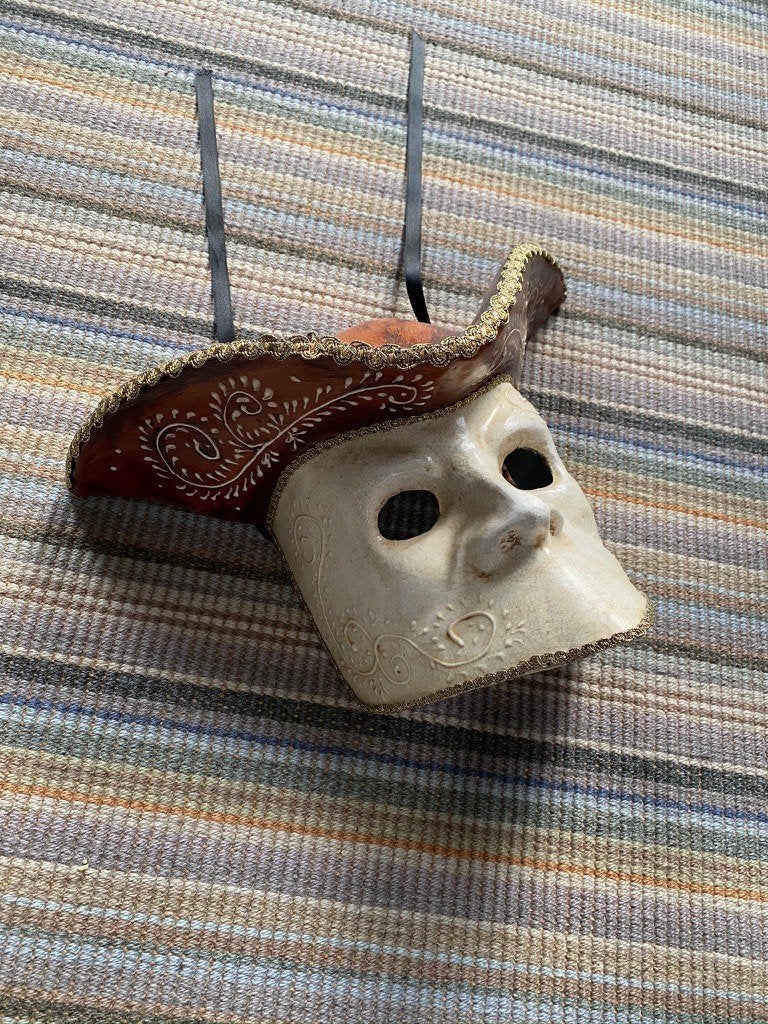 antiek origineel venetiaans masker gesigneerd, Ophalen of Verzenden