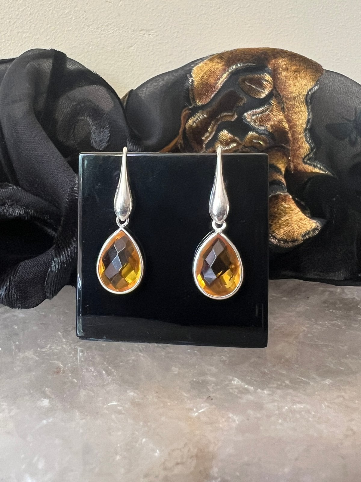 Citrien Madeira zilver geluk beschermt voorspoed uniek magie, Sieraden, Tassen en Uiterlijk, Oorbellen, Hangers, Geel, Magnolia11