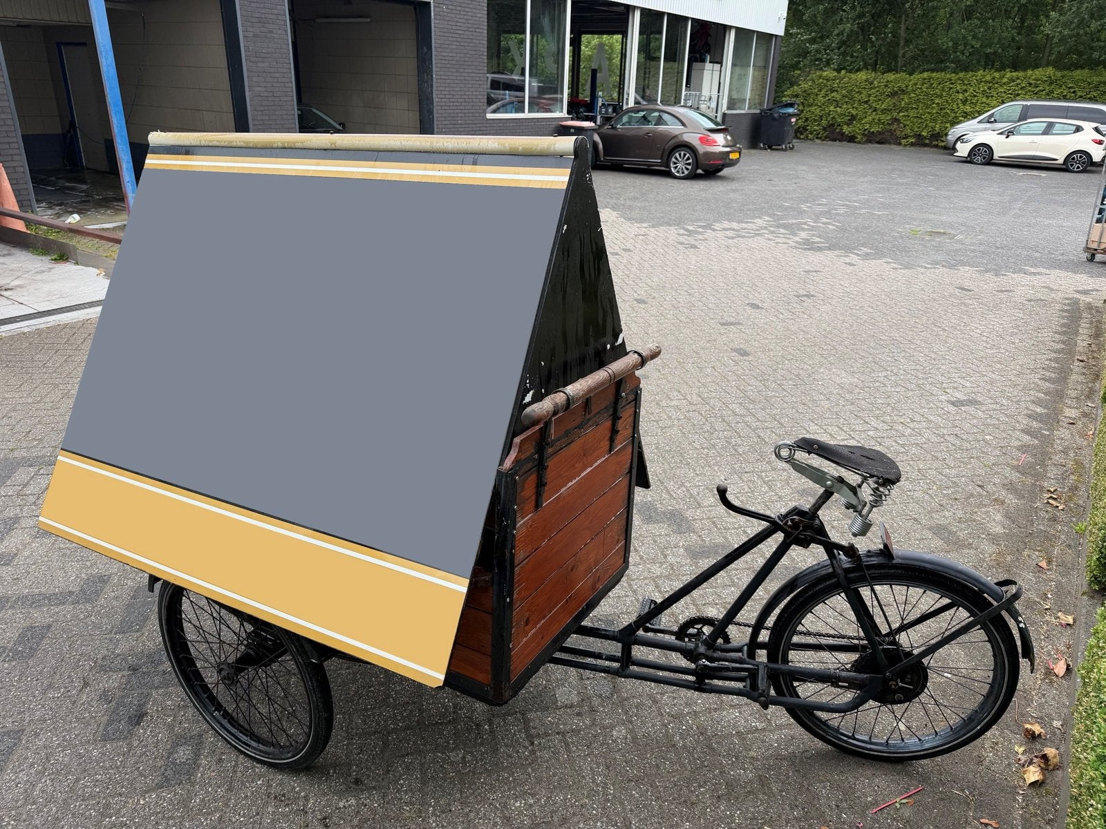 Vintage Bakfiets met Reclame huif, Terugtraprem, Gebruikt, Ophalen, Overige merken
