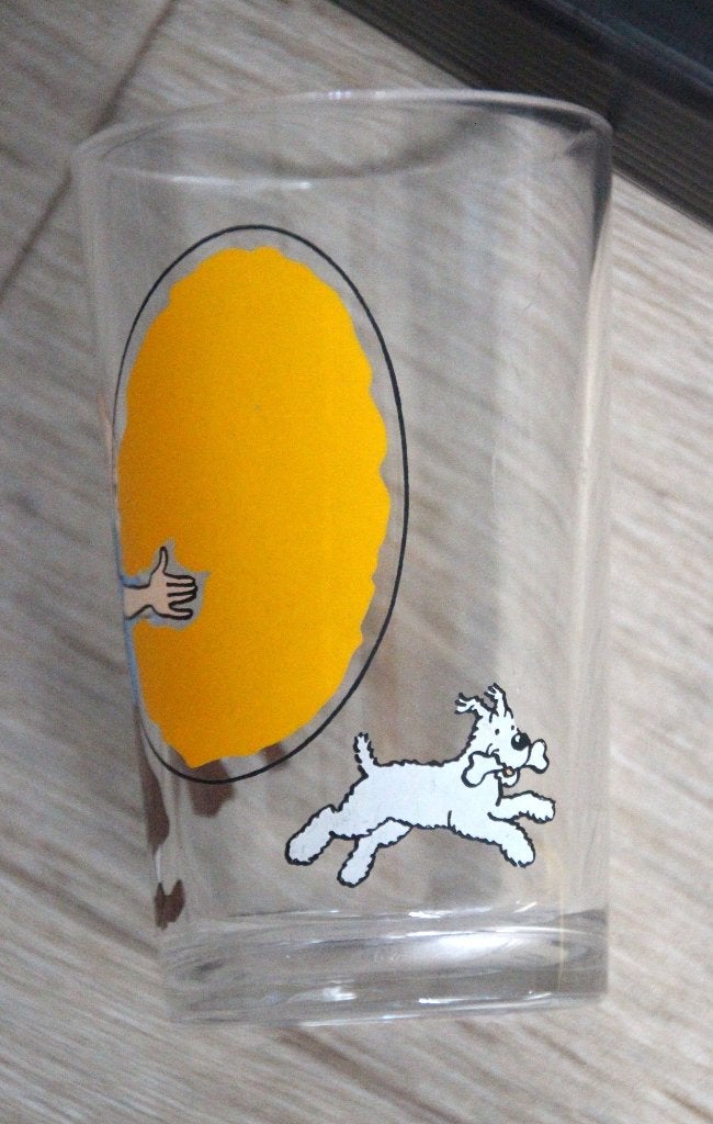 Zeer zeldzaam: Tintin Amora Lombard Hergé Kuifje Bobbie glas, Verzenden, Kuifje, Zo goed als nieuw, Beeldje of Figuurtje
